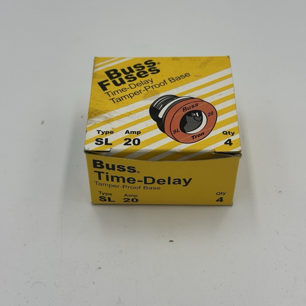 Buss Time Delay SL20 Fuses Lot Of 3 - 20 Amp 125V CAT‎ Tamper Proof Base NOS